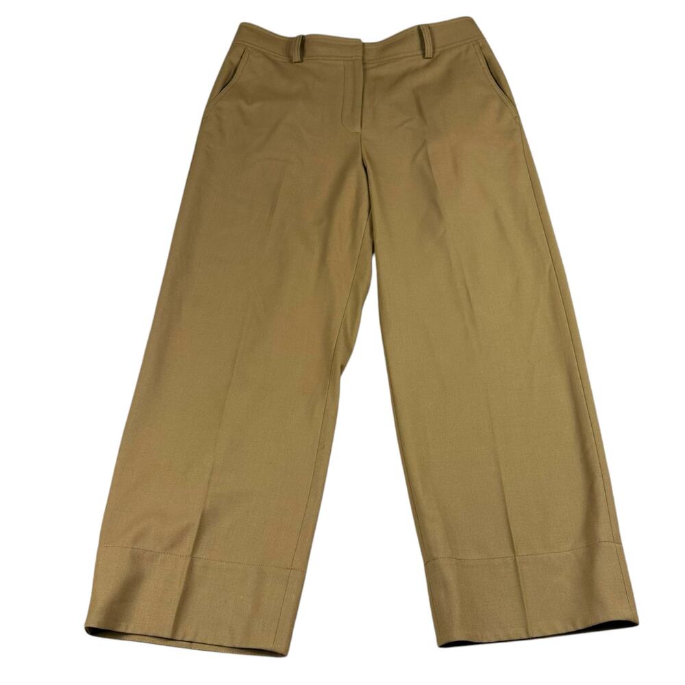 CLUB MONACO Brown Wool Blend Wide Leg Trouser Pants Women's Size 10 Career